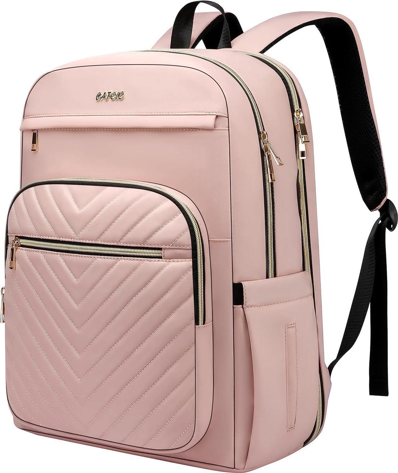 Laptop Backpack for Women, Fits 17.3 Inch Laptop Bag, Fashion Travel Work Anti-theft Bagpack,Business Computer Waterproof Backpack,Pink Large College Backpacks