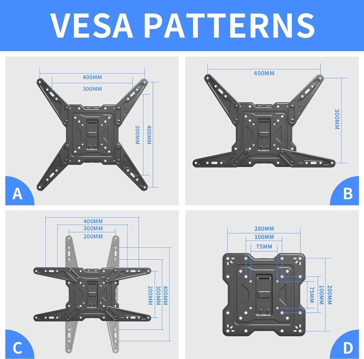 Alt view image 3 of 7 - Full Motion TV Wall Mount for Most 26-55 Inch Flat Curved TVs, Wall Mount TV Bracket with Swivel Articulating Extension Tilt Arm, Support up to 70lbs, Max VESA 400x400mm(MAP3)