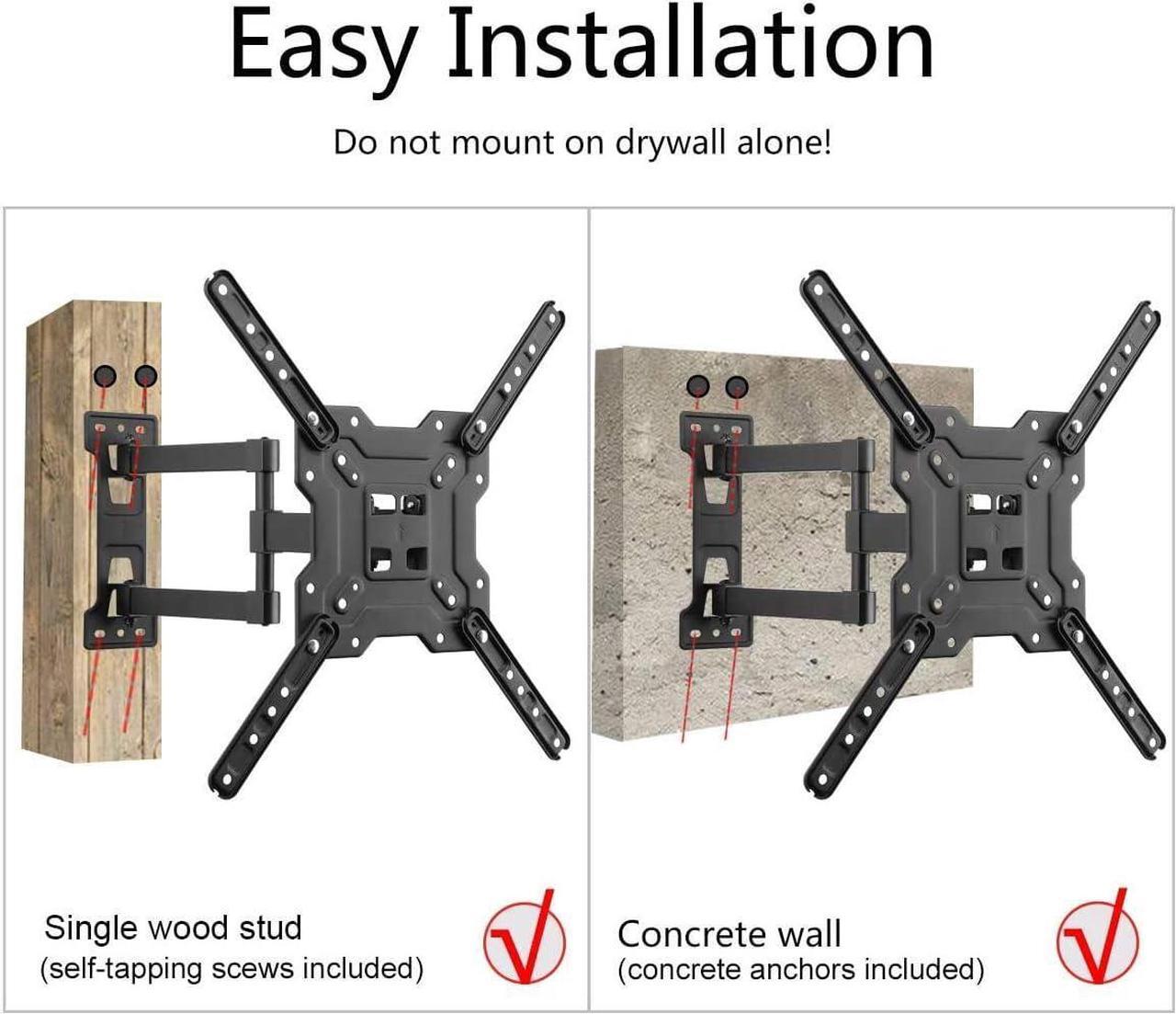 Alt view image 6 of 7 - Fixed TV Wall Mount Bracket for 32-82 Inch LED, LCD, and OLED Flat Screen TVs - Fits 16- 24 Wood Studs, Fixed TV Mount with VESA 600 x 400mm Holds up to 132 lbs, PSLLK1