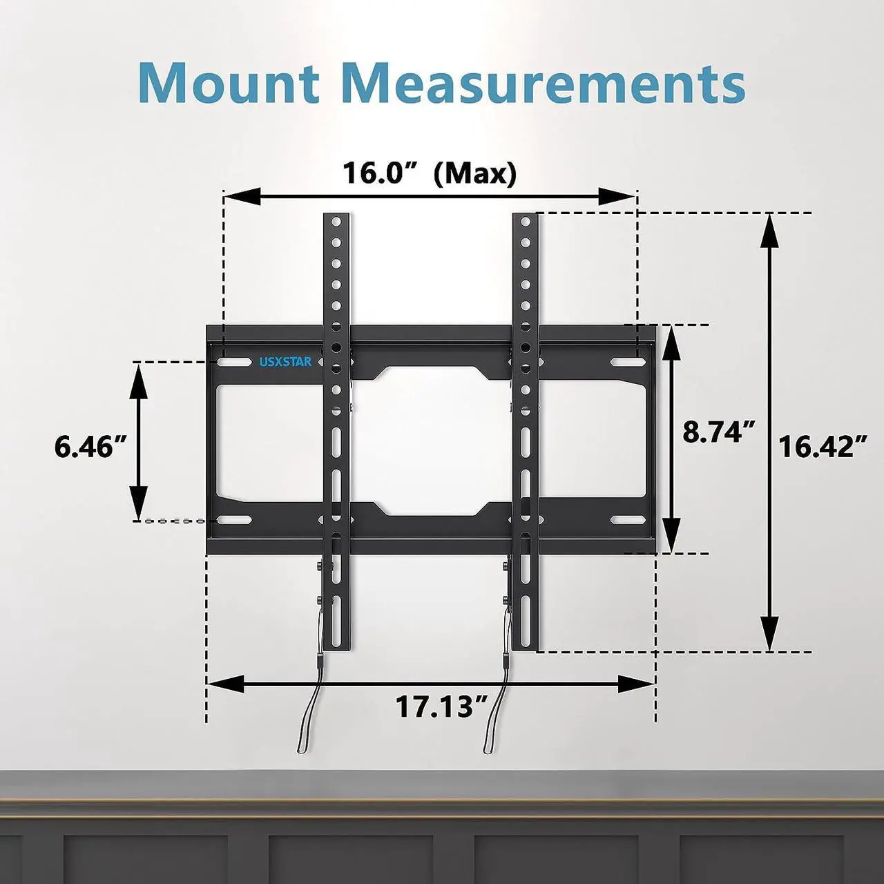 Alt view image 5 of 7 - Fixed TV Wall Mount for Most 26-60 Inch TVs, Low Profile TV Mount with Quick Release Lock, Ultra Slim Wall Mount TV Bracket, Max VESA 400x400mm, Holds up to 99 lbs, up to 16Wood Studs