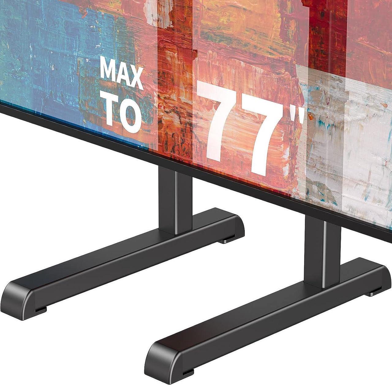 Universal TV Stand, Table Top TV Stand Base Wobble-Free Replacement for Most 24 to 77 Inch LCD LED TVs, 7 Height Adjustable TV Legs Hold up to 110lbs, Max VESA 800x500mm, Black AX10TB02