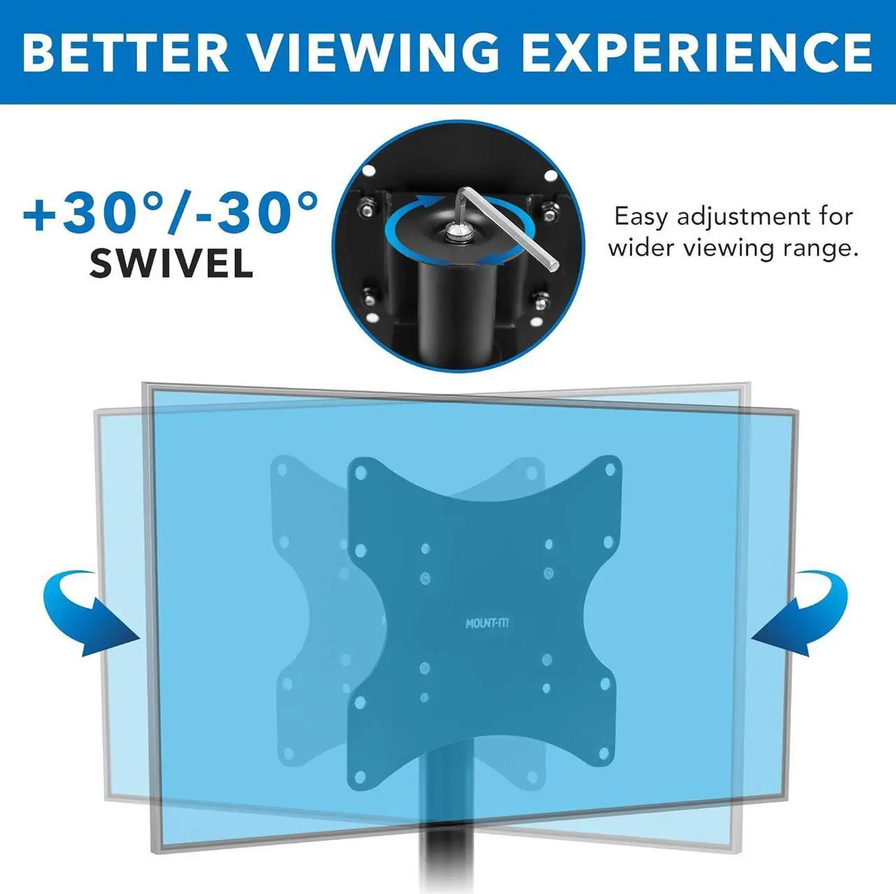 Alt view image 5 of 7 - Flat Screen TV Bolt Down Stand for Desk, Desktop, and Tabletop [23" - 43" Screens] Swivel Tabletop Mount, VESA Mount up to 200x200mm (Steel, Black)