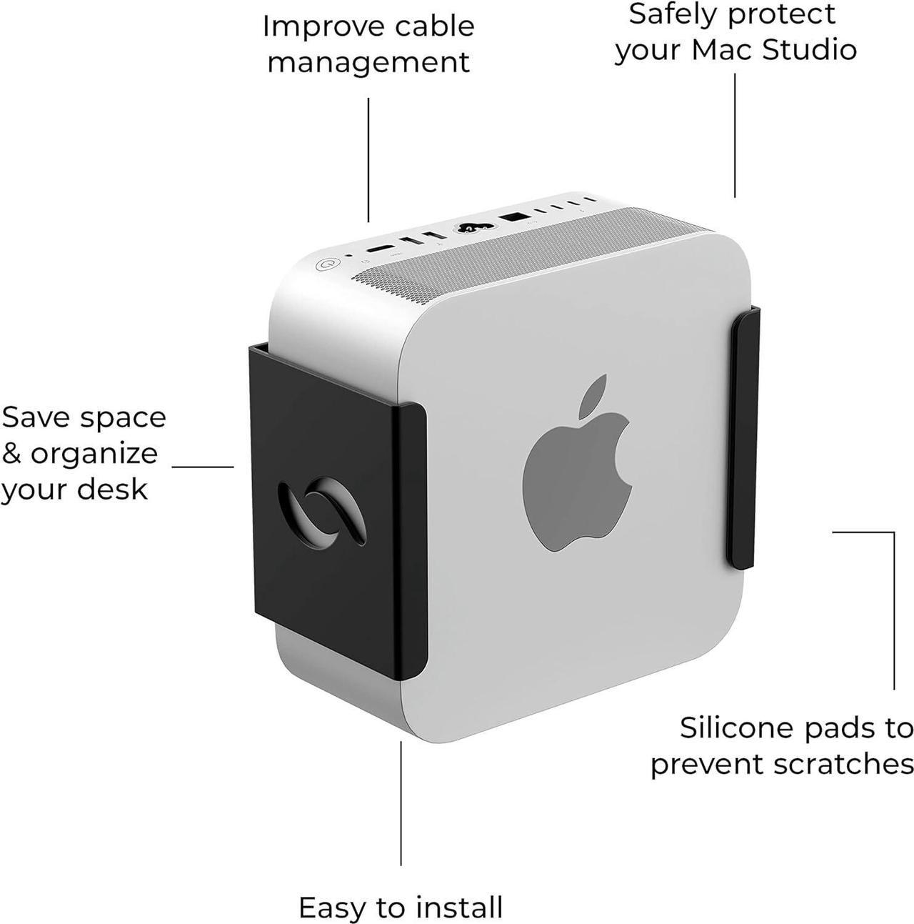 Alt view image 4 of 7 - HumanCentric Wall Mount Compatible with Mac Studio Mount - Secure or Hide Your Mac Studio with an Apple Mac Studio Wall Mount, Wall Mounting Stand for Apple Studio Mount, Mountable Mac Studio Mount