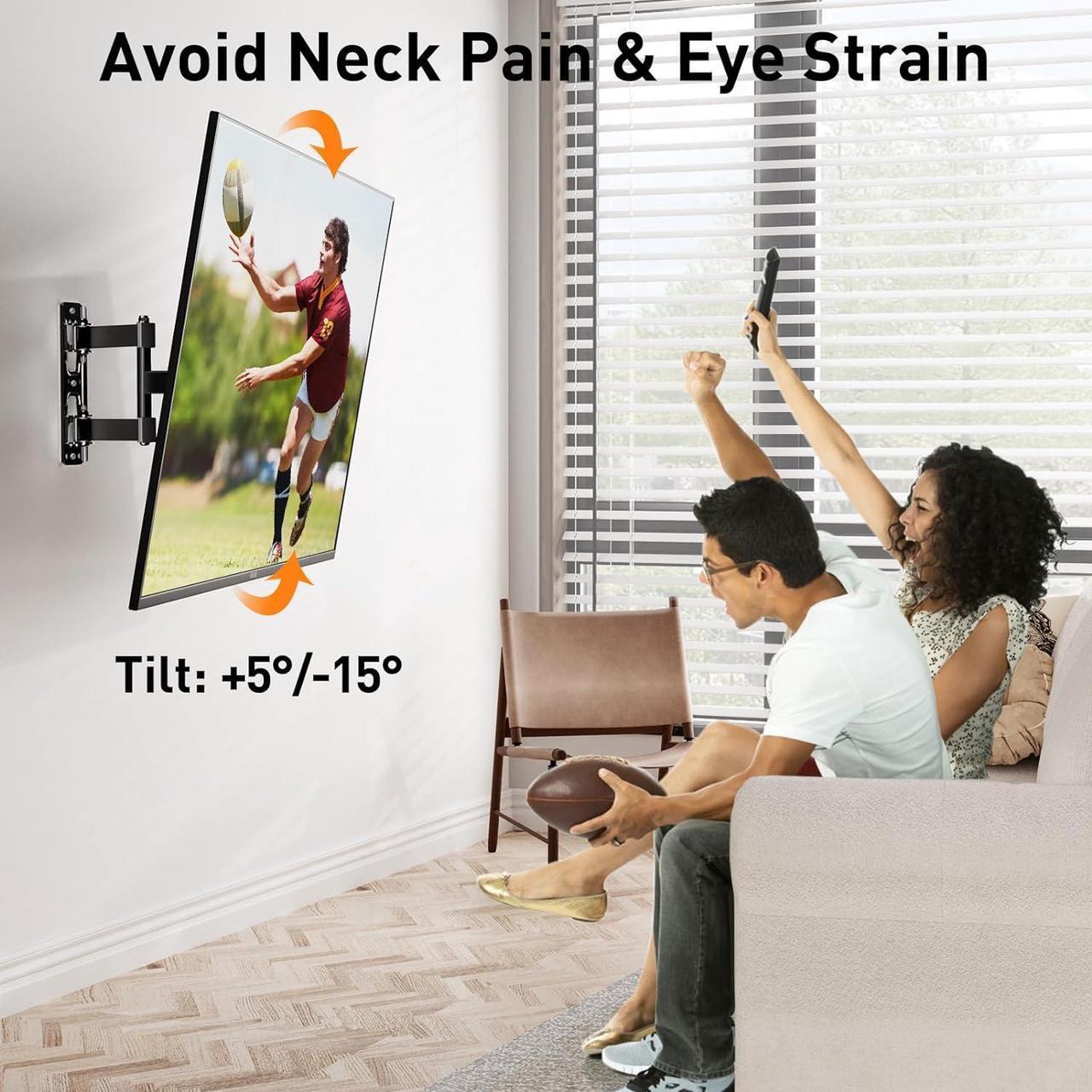 Alt view image 4 of 7 - ELIVED TV Wall Mount for Most 22-50 Inch TVs, Articulating Arms Swivel and Tilt Full Motion TV Mount, Wall Mount TV Brackets Max VESA 300x300, Single Stud Perfect Center Design, Holds Up to 55 lbs.