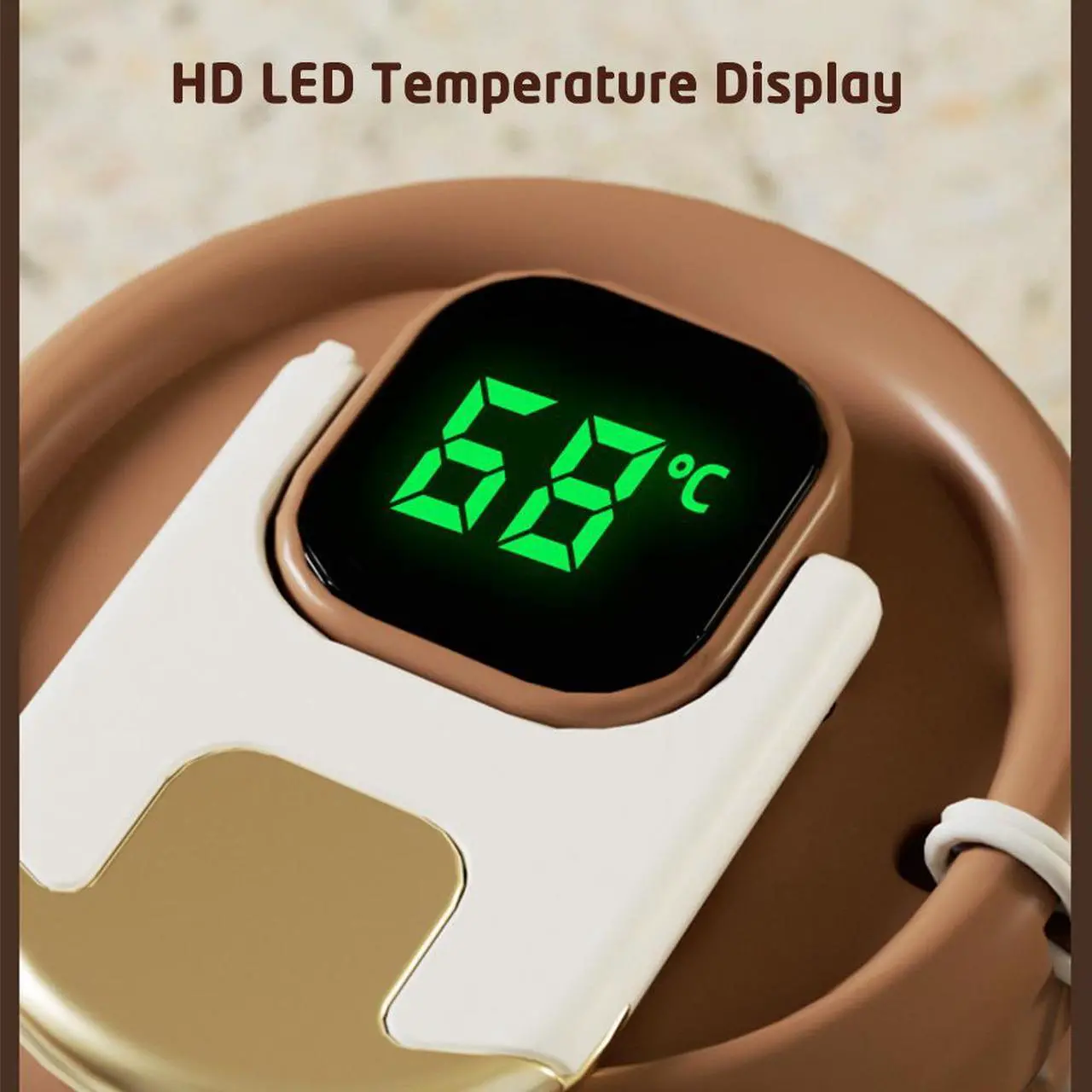 Alt view image 3 of 7 - 14 oz Stainless Steel Vacuum Insulated Tumbler,Coffee Travel Mug Spill Proof with LED Temperature Display Lid,Coffee Cups for Keep Hot/Ice Black