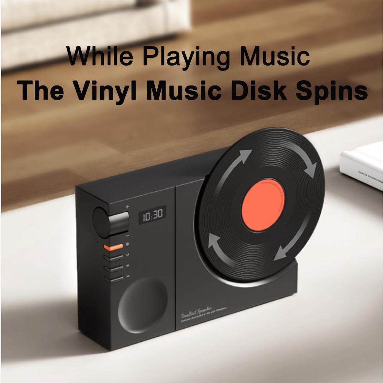 Alt view image 5 of 7 - Vintage Vinyl Record Player Style Bluetooth Speaker,Phonograph Style Retro Bluetooth Speaker,Good Bass Enhancement Loud Volume,Cute Look Gift for Children Green