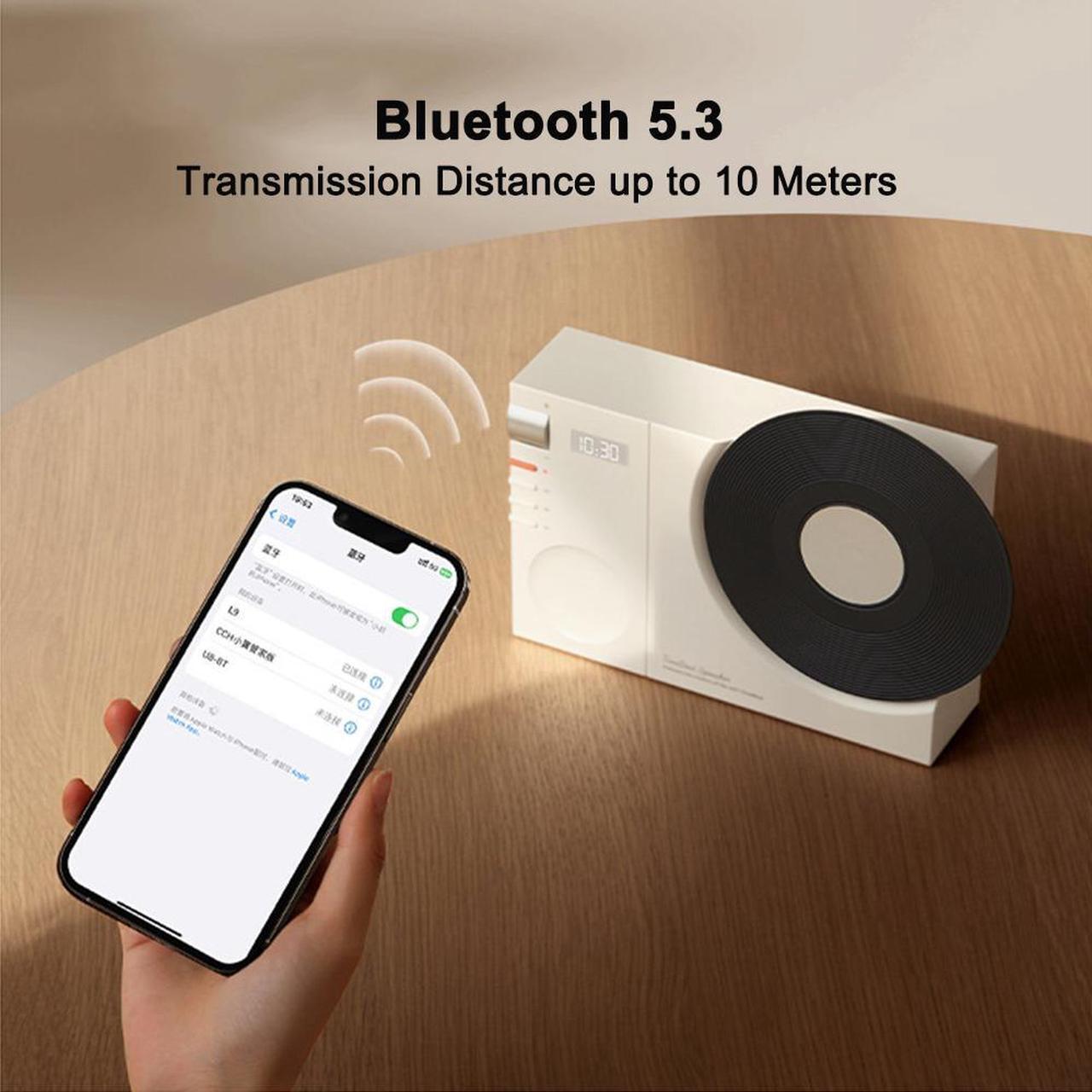 Alt view image 6 of 7 - Vintage Vinyl Record Player Style Bluetooth Speaker,Phonograph Style Retro Bluetooth Speaker,Good Bass Enhancement Loud Volume,Cute Look Gift for Children Green