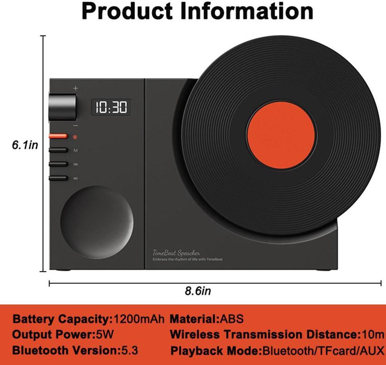 Alt view image 7 of 7 - Vintage Vinyl Record Player Style Bluetooth Speaker,Phonograph Style Retro Bluetooth Speaker,Good Bass Enhancement Loud Volume,Cute Look Gift for Children Green