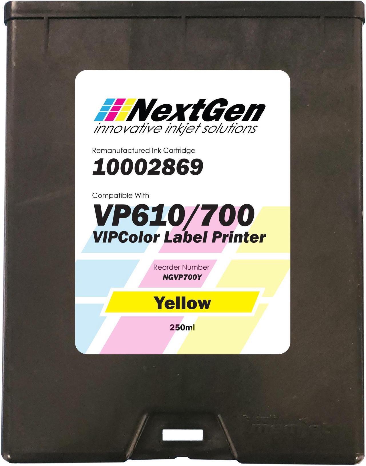 Main image of VIP Color VP610/VP700 Compatible Yellow Ink Cartridge for VP610 and VP700 Label Printers  (Part Number 10002869)