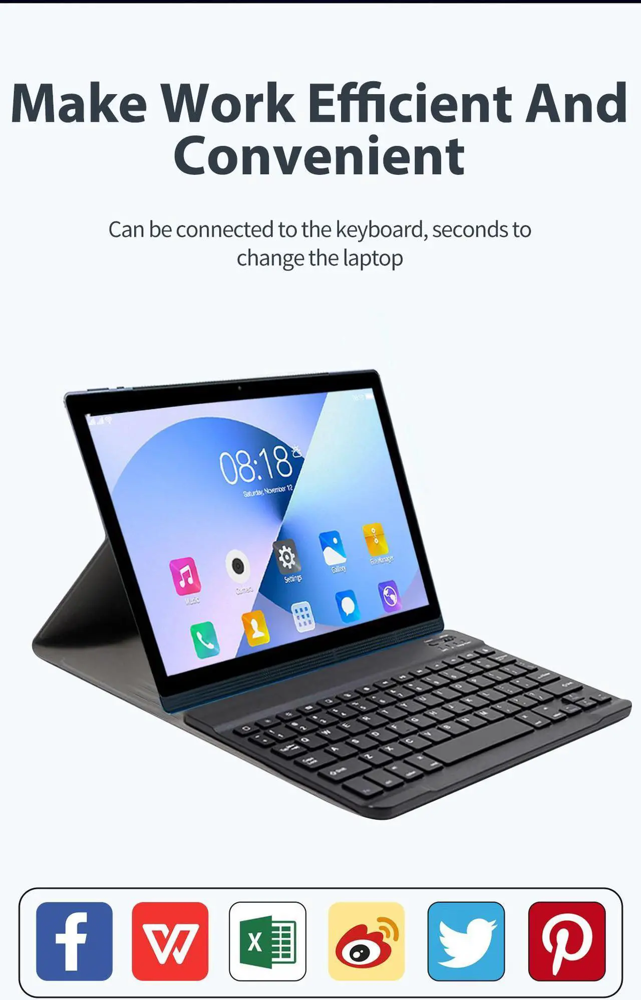 Alt view image 7 of 7 - 2023 New Product Pad Pro 14" Tablet PC Ten core 16Gb Ram 512GB Rom Android 13 Full HD Ultra, Slim Tablet PC Batter 12900mAh 16MP & 24MP Cameras 2560x1600 IPS Screen Grey