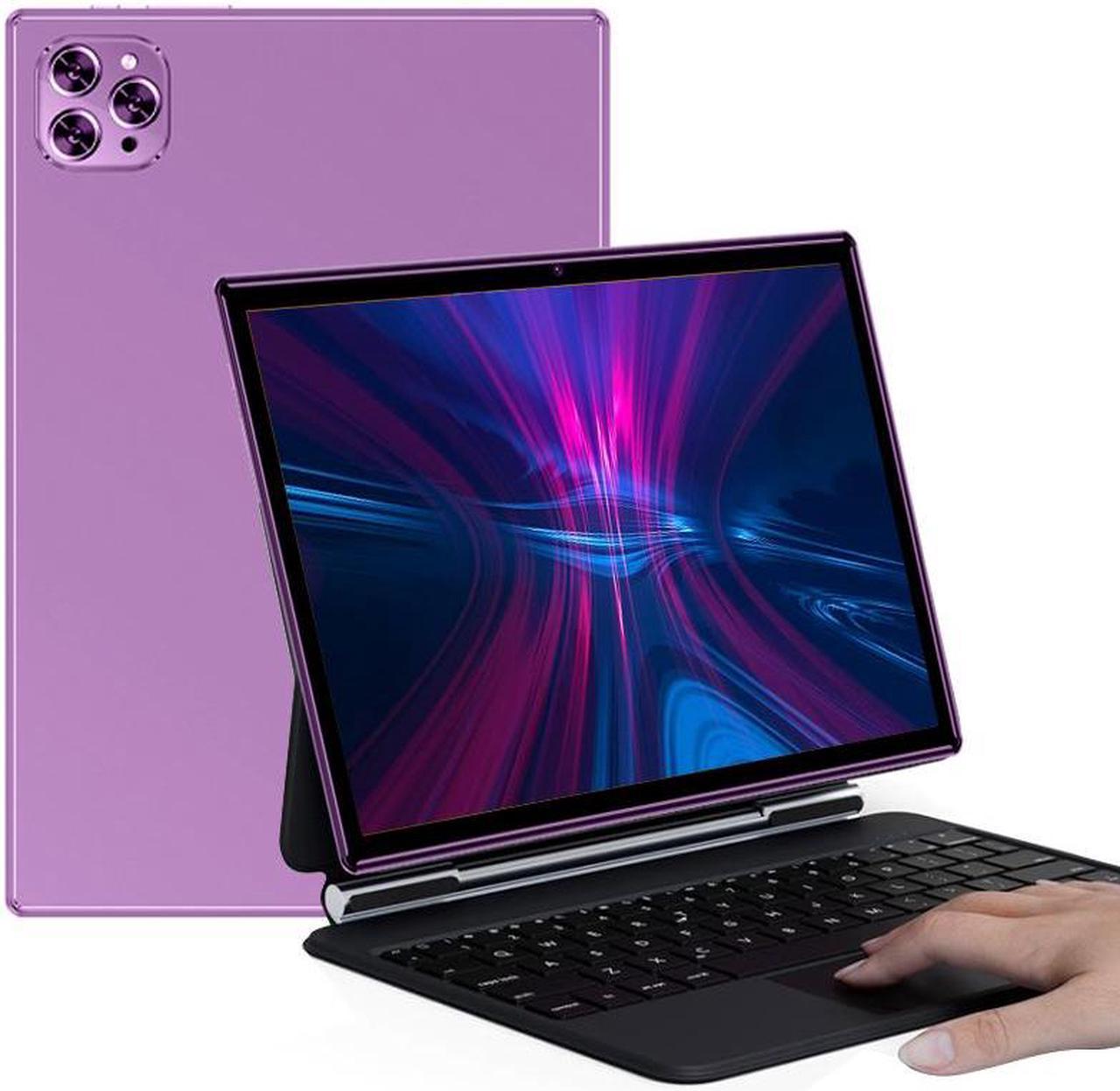 BDF 10.1'' Big Screen Android 12 Tablet PC Octa Core 6 GB RAM+128 GB ROM Dual SIM Camera 1920 x 1200 Bluetooth WiFi GPS Keyboard Purple