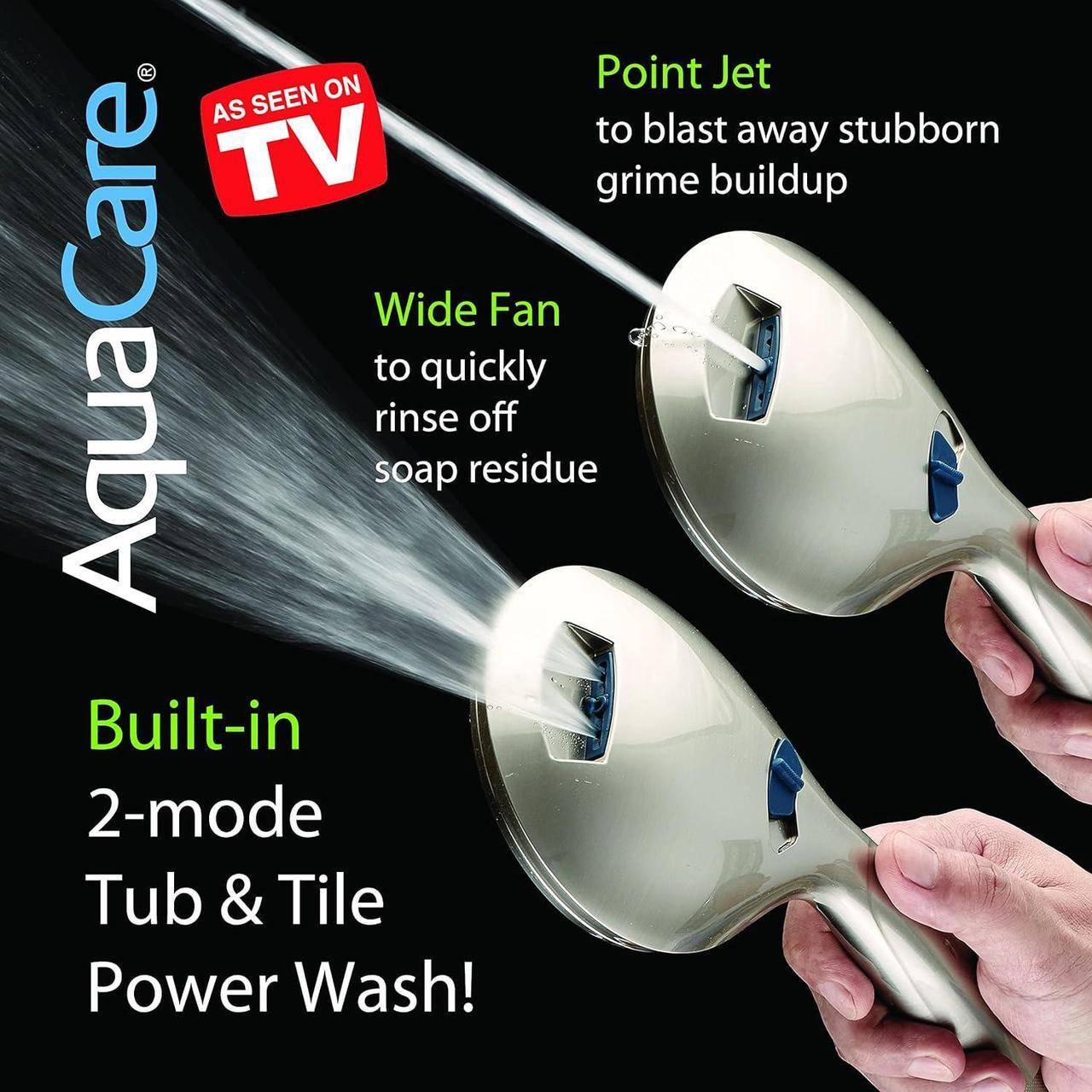 Alt view image 4 of 7 - Hotel Spa AquaCare As-Seen-On-TV High Pressure 48-setting Rain & Handheld 3-way Shower Head Combo - Anti-clog Nozzles/Tub, Tile & Pet Power Wash/Extra Long 6 ft. Hose/Satin Nickel Finish