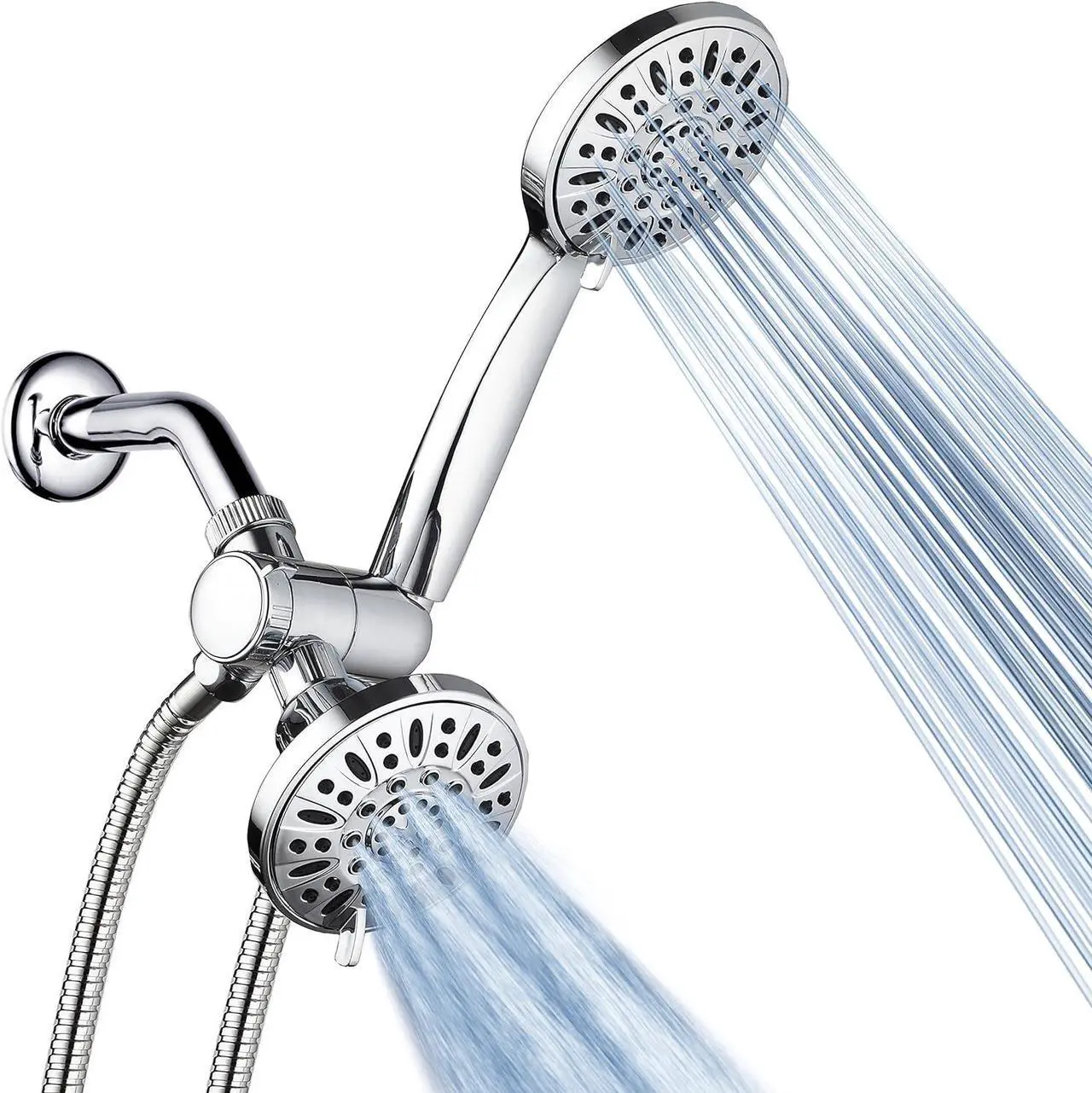 Main image of Total Chrome Premium High Pressure 48-setting 3-Way Combo for The Best of Both Worlds  Enjoy Luxurious 6-setting Rain Shower Head and 6-Setting Hand Held Shower Separately or Together