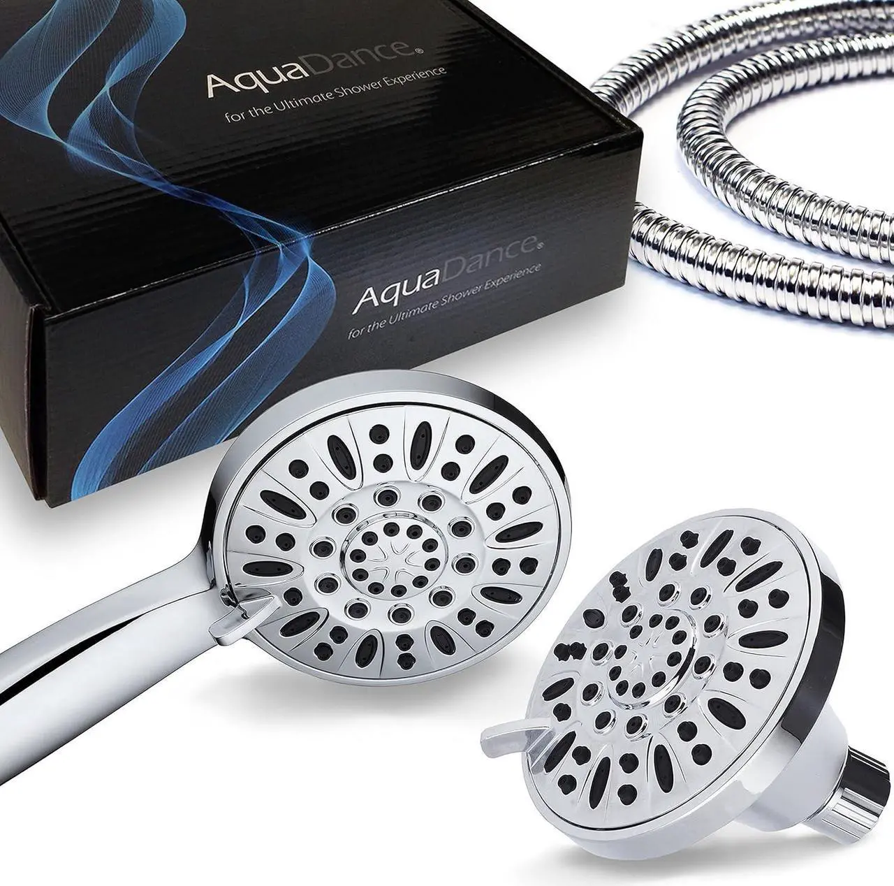 Alt view image 2 of 7 - Total Chrome Premium High Pressure 48-setting 3-Way Combo for The Best of Both Worlds  Enjoy Luxurious 6-setting Rain Shower Head and 6-Setting Hand Held Shower Separately or Together