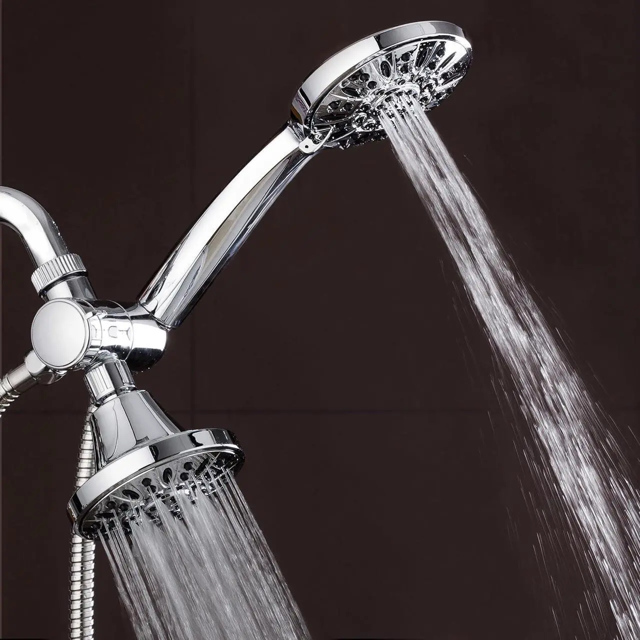 Alt view image 3 of 7 - Total Chrome Premium High Pressure 48-setting 3-Way Combo for The Best of Both Worlds  Enjoy Luxurious 6-setting Rain Shower Head and 6-Setting Hand Held Shower Separately or Together