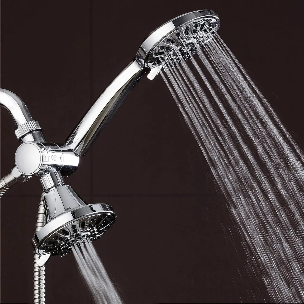 Alt view image 6 of 7 - Total Chrome Premium High Pressure 48-setting 3-Way Combo for The Best of Both Worlds  Enjoy Luxurious 6-setting Rain Shower Head and 6-Setting Hand Held Shower Separately or Together