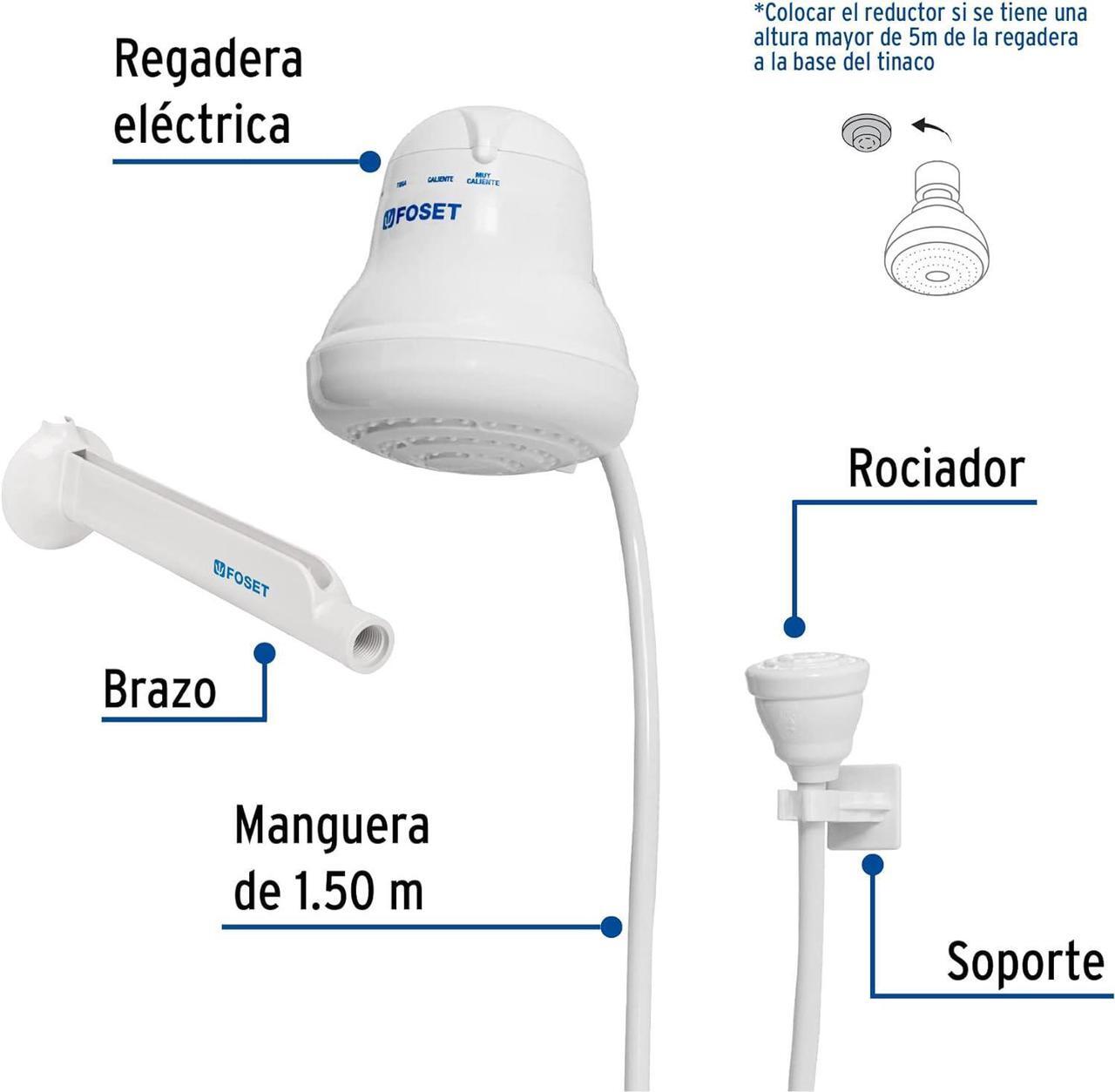 Alt view image 3 of 6 - 49491 Electric Shower Head - Instant Hot Water, 4 Temperature Levels - Hand Shower Head with 5 ft Hose Included