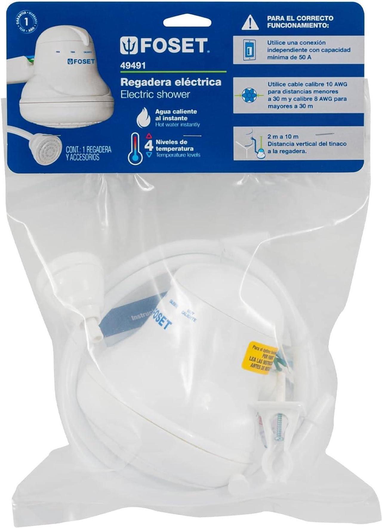 Alt view image 6 of 6 - 49491 Electric Shower Head - Instant Hot Water, 4 Temperature Levels - Hand Shower Head with 5 ft Hose Included