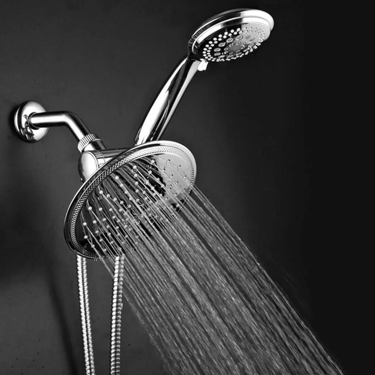 Alt view image 4 of 7 - Dream Spa 3-way 8-Setting Rainfall Shower Head and Handheld Shower Combo (Chrome). Use Luxury 7-inch Rain Showerhead or 7-Function Hand Shower for Ultimate Spa Experience!