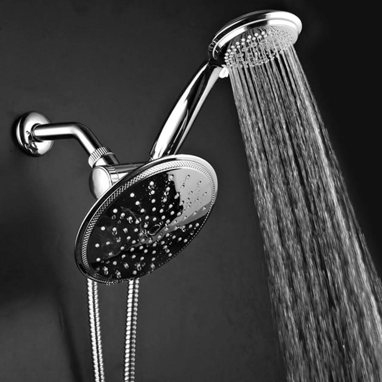 Alt view image 5 of 7 - Dream Spa 3-way 8-Setting Rainfall Shower Head and Handheld Shower Combo (Chrome). Use Luxury 7-inch Rain Showerhead or 7-Function Hand Shower for Ultimate Spa Experience!