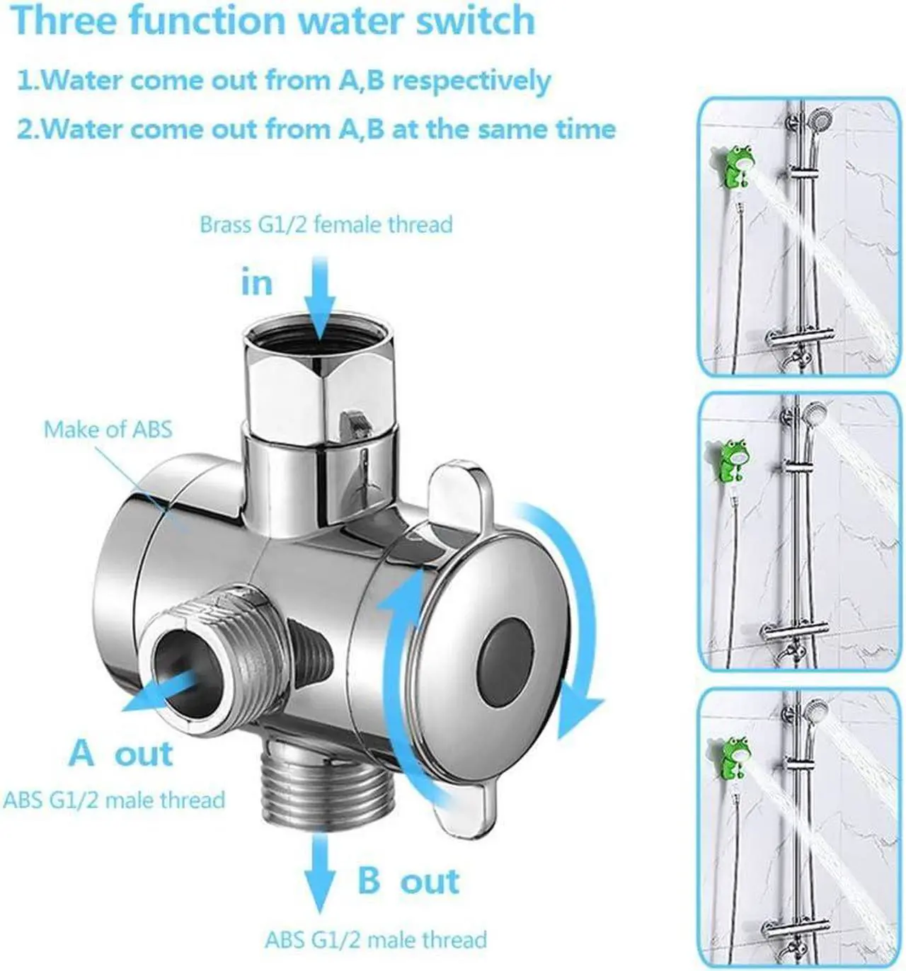 Alt view image 5 of 5 - KAIYING Children's Handheld Shower Head,Cartoon Water Flow Spray Shower Head Baby Kids Toddler Bath Bathing Accessories (I :Showerhead(Duckie)+Hose+Diverter)