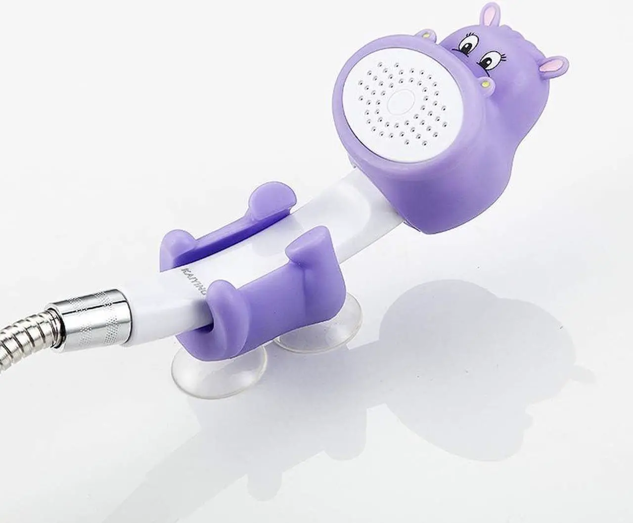 Alt view image 3 of 5 - KAIYING Children's Handheld Shower Head,Cartoon Water Flow Spray Shower Head Baby Kids Toddler Bath Bathing Accessories (K:Showerhead(Hippie)+Hose+Diverter)