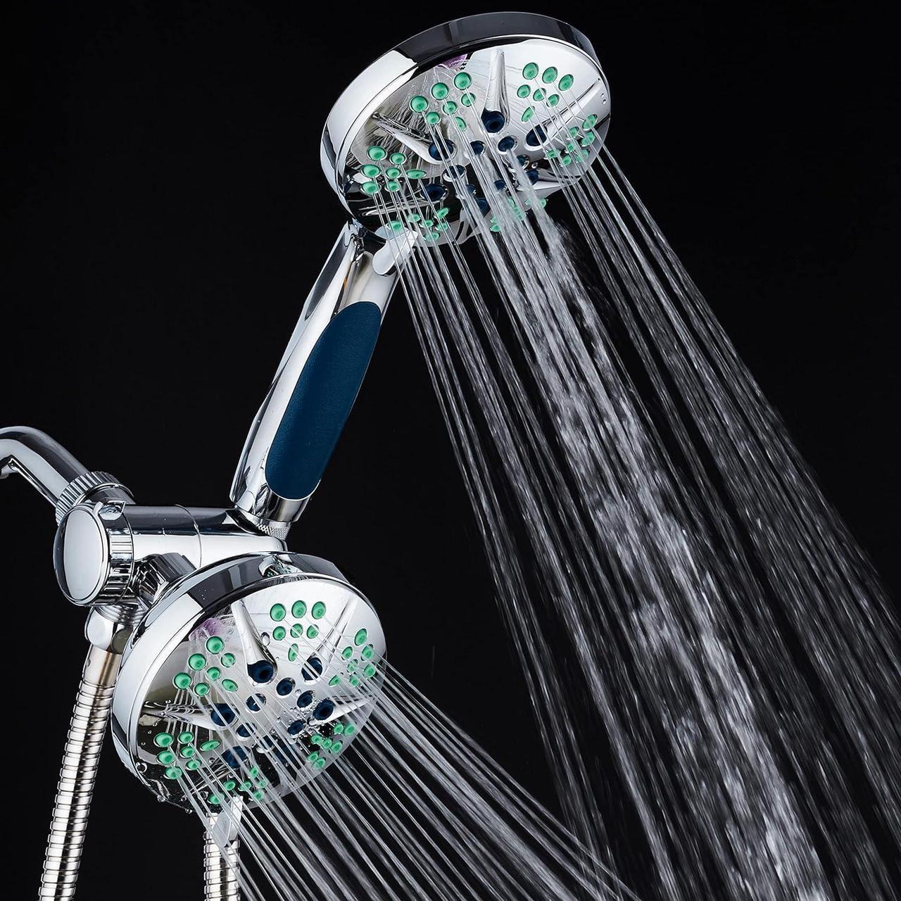 Alt view image 3 of 5 - HOTEL SPA  Anti-Clog Shower Heads with Handheld Spray-High Pressure Shower Head - 4.3 Inch Showerhead, 4.3 Inch Handheld Shower Head - 3-in-1, 48-Setting Shower Heads 5 Foot Shower Hose (Chrome)