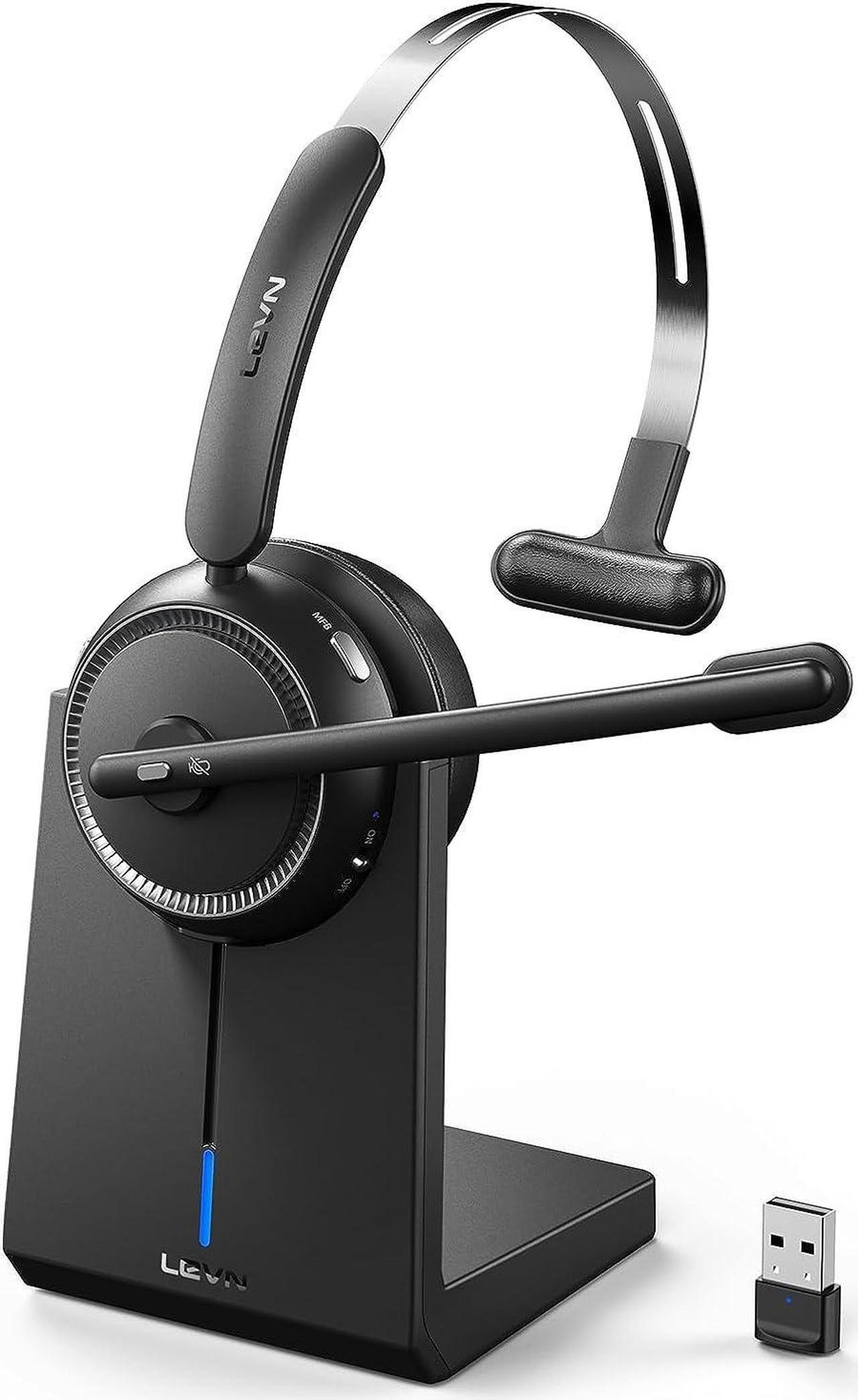 Main image of Wireless Headset 5.2 for Call Center, Bluetooth Headphones with Mic for Work(Noise Cancelling), 65 Hours Woktime & Mute Button,Wireless Headset for Work from Home/Office/PC/Computer/Laptop(Black)
