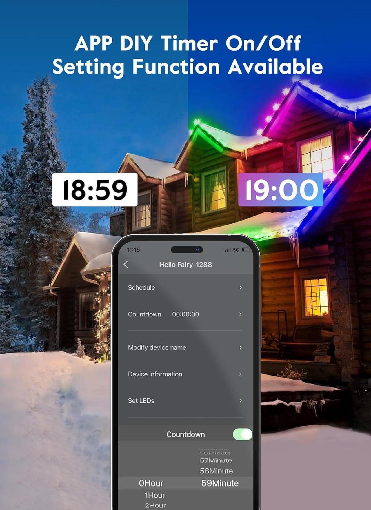 Alt view image 6 of 7 - C9 RGB Smart Christmas Lights, 66 Feet 100 LED C9 Color Changing Lights with Music Sync Remote APP, Waterproof Commercial Grade Extendable C9 String Lights for House Indoor Outdoor Xmas Tree Decor