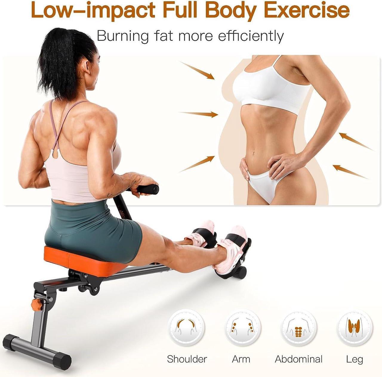 Alt view image 2 of 7 - Niceday Rowing Machine, Hydraulic Rower Machine with 16 Resistance Levels, 300LBS Loading Capacity