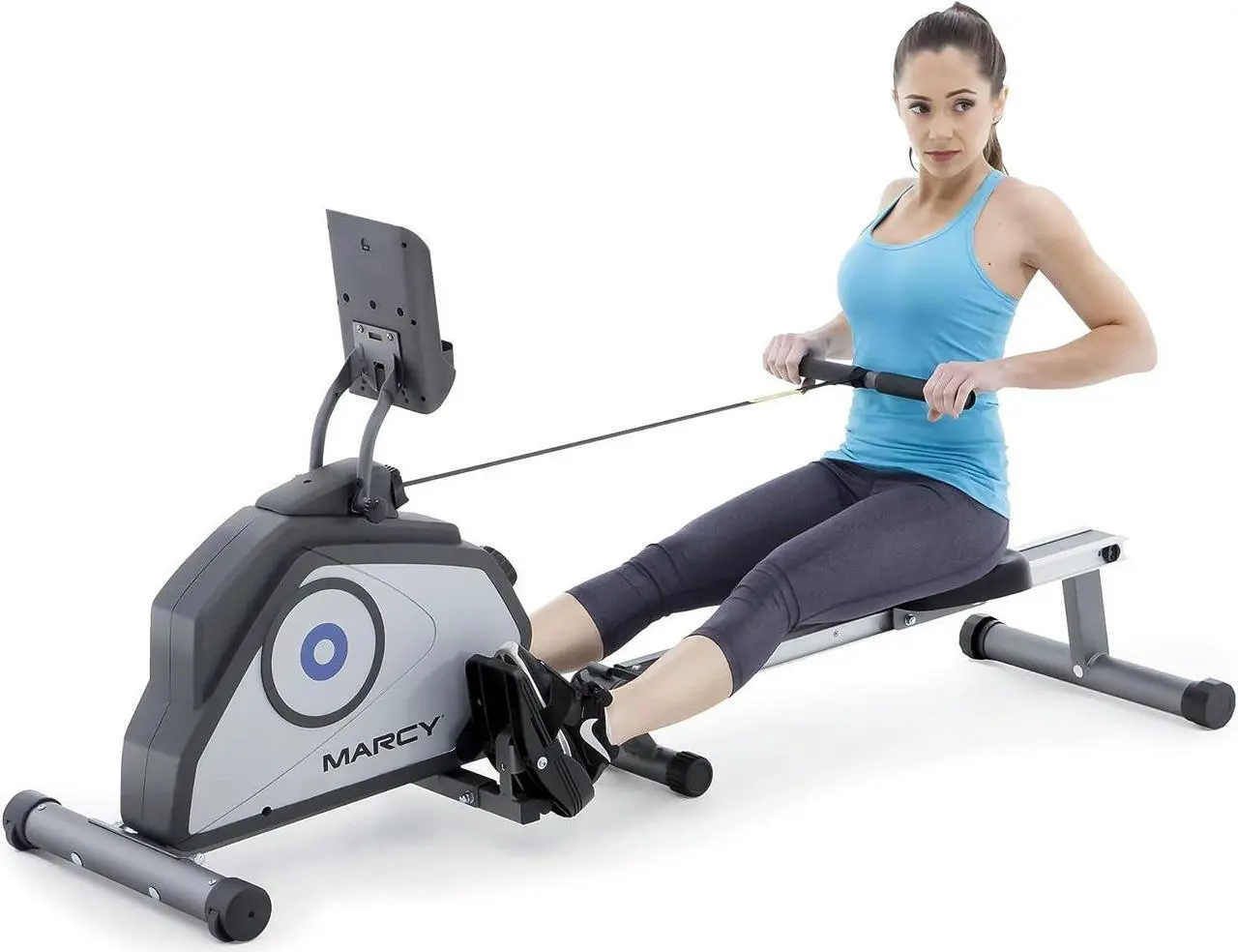 Main image of Marcy Foldable 8-Level Magnetic Resistance Rowing Machine with Transport Wheels
