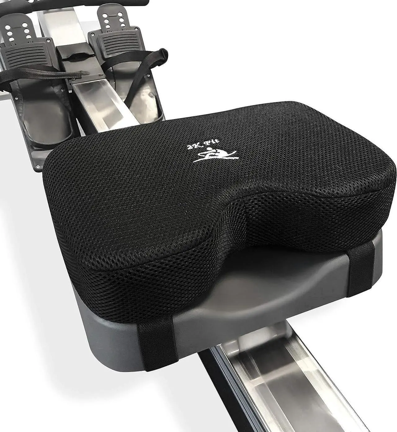 Alt view image 2 of 7 - 2K Fit Rowing Machine Seat Cushion (Model 2) for The Concept 2 Rowing Machine with Custom Memory Foam, Washable Cover, and Straps- Concept 2 Rower, Recumbent Stationary Bike, WatterRower Seat Pad