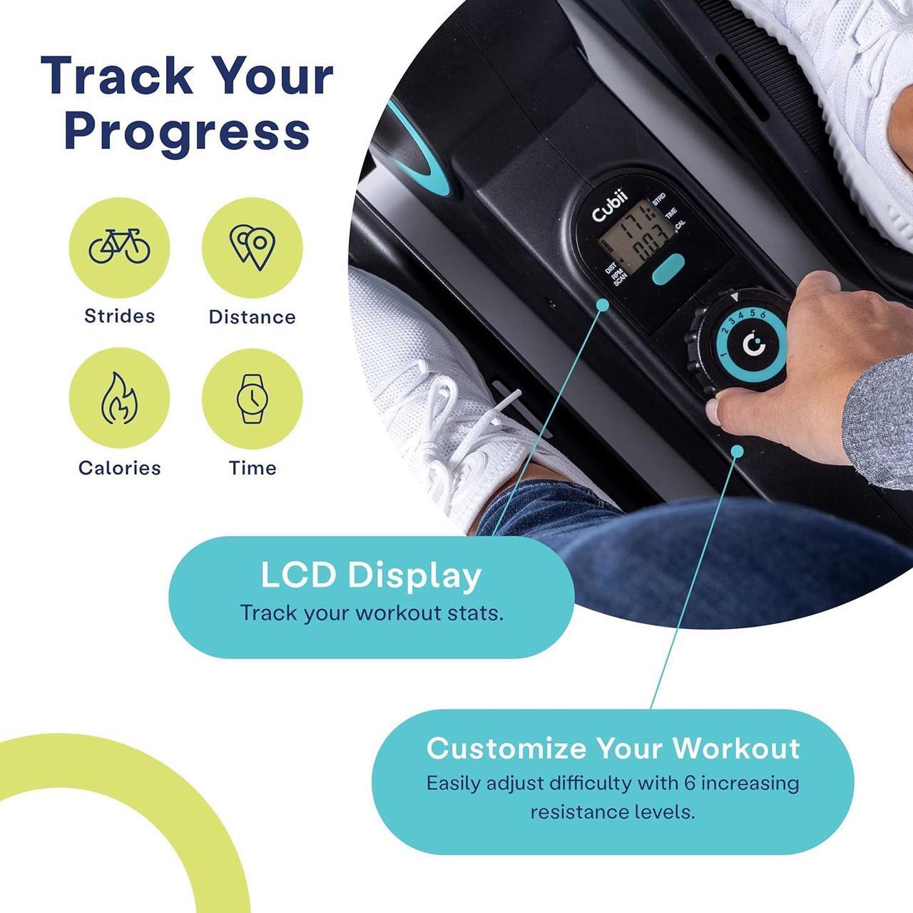 Alt view image 3 of 5 - Cubii Move, Under Desk Elliptical, Bike Pedal Exerciser, Seated Elliptical, Work from Home Fitness, Mini Elliptical Machines for Home Use, Exerciser for - Adult to Seniors