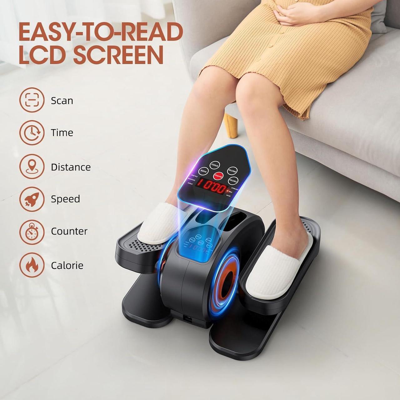 Alt view image 3 of 7 - GUGTTR Under Desk Elliptical, Electric Seated Pedal Exerciser, Quiet & Compact Mini Ellipse Leg Exerciser with Display Monitor, Remote Control and 12 Adjustable Speeds, Elliptical Machine for Home