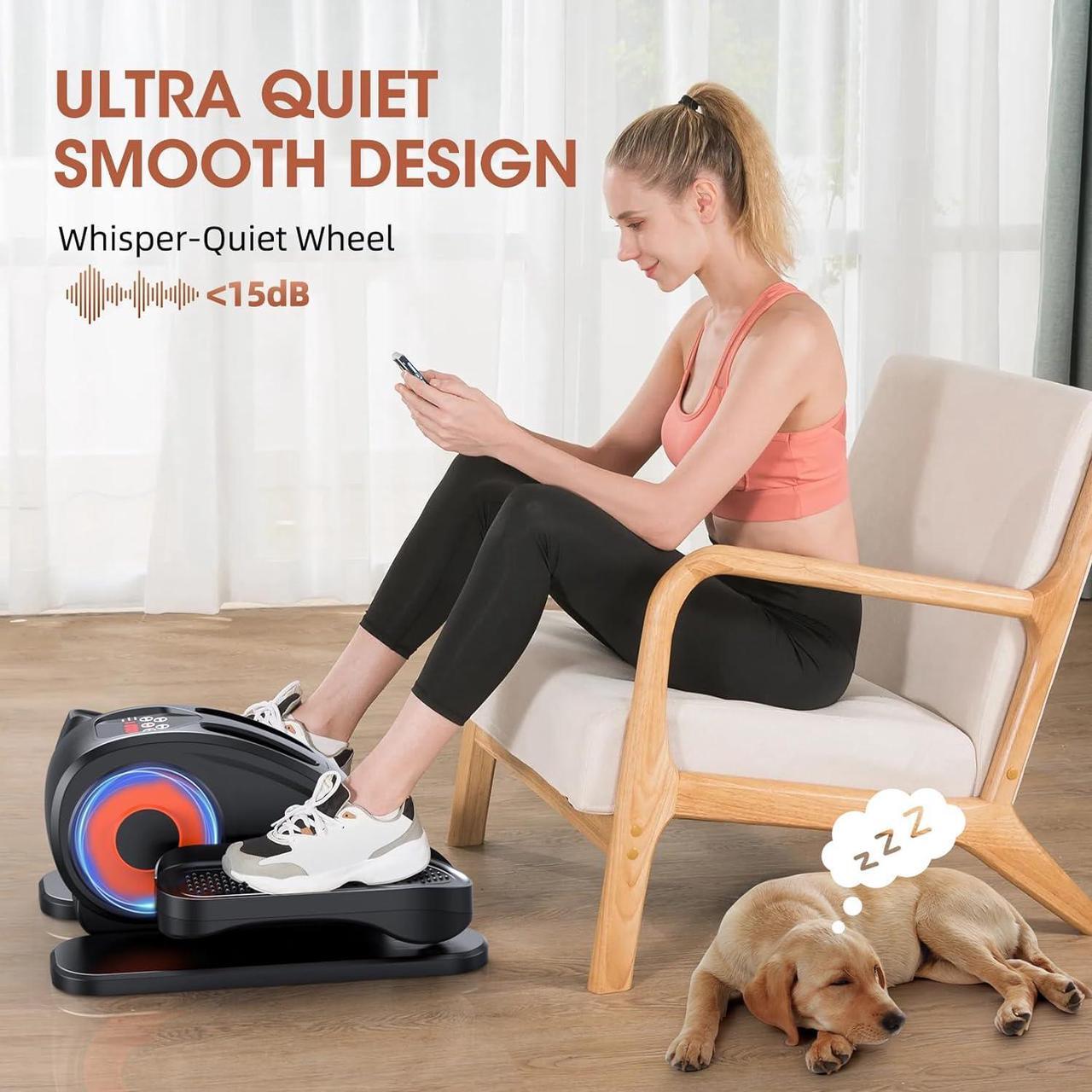 Alt view image 2 of 7 - GUGTTR Under Desk Elliptical, Electric Seated Pedal Exerciser, Quiet & Compact Mini Ellipse Leg Exerciser with Display Monitor, Remote Control and 12 Adjustable Speeds, Elliptical Machine for Home