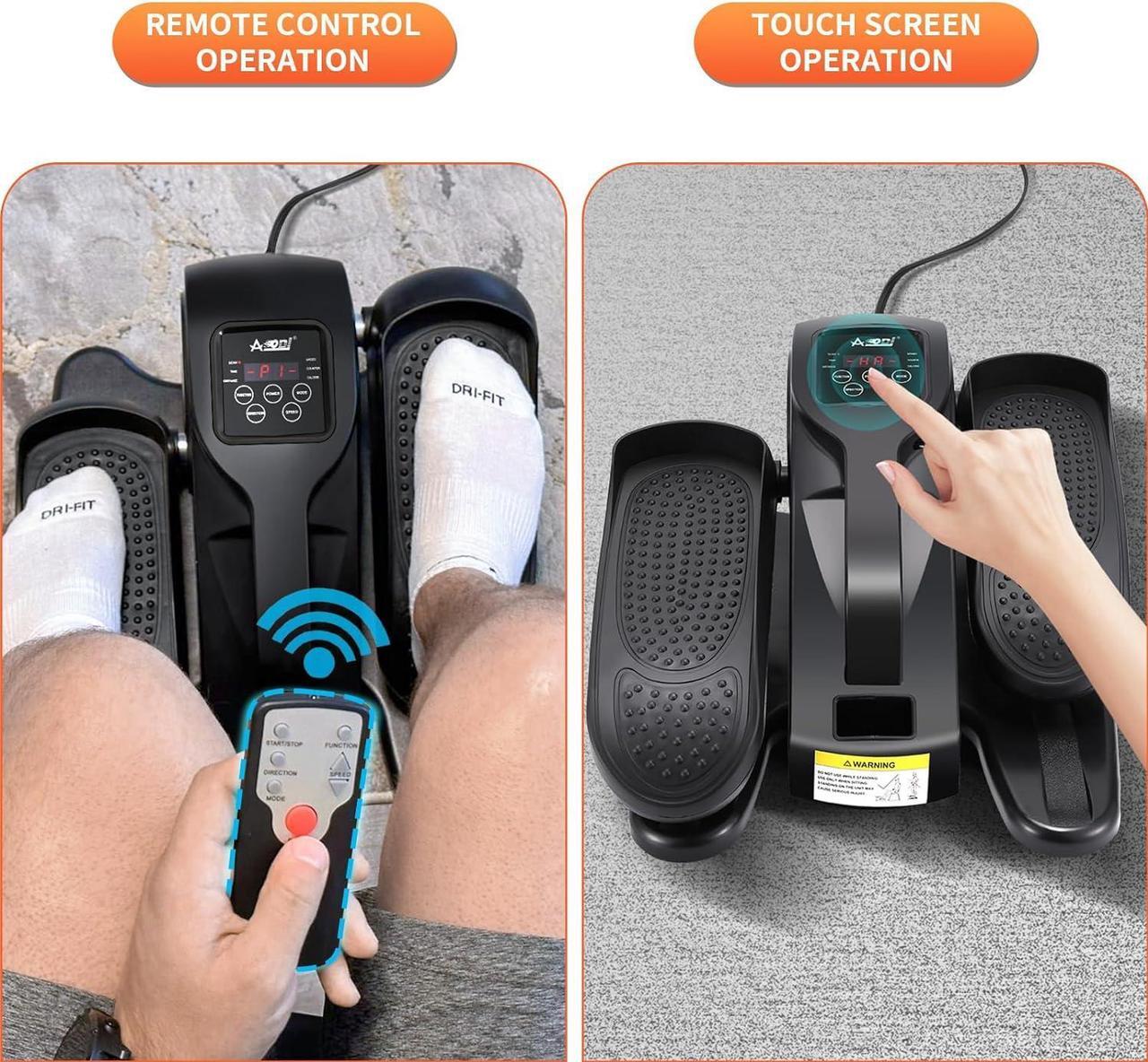 Alt view image 5 of 7 - Under Desk Elliptical Machine, Electric Seated Pedal Exerciser with Remote Control and LCD Display, Adjustable Speeds Leg Exerciser for Seniors and Adults