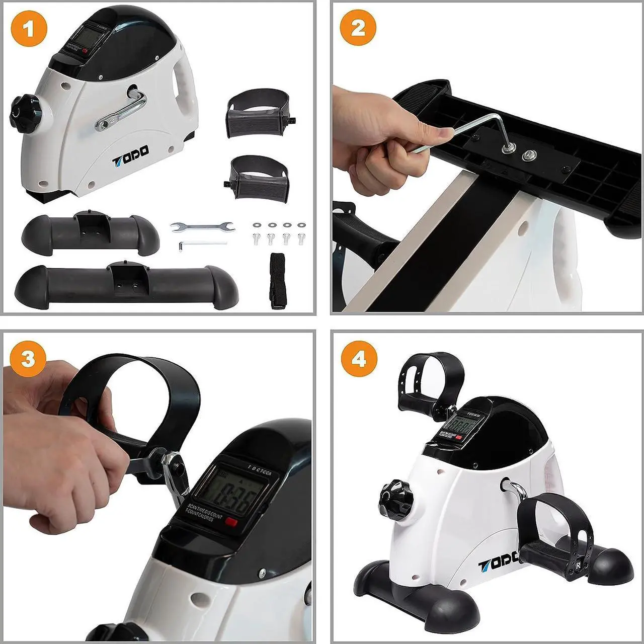 Alt view image 5 of 7 - Mini Exercise Bike TODO Pedal Exerciser Foot Peddler Portable Therapy Bicycle with Digital Monitor