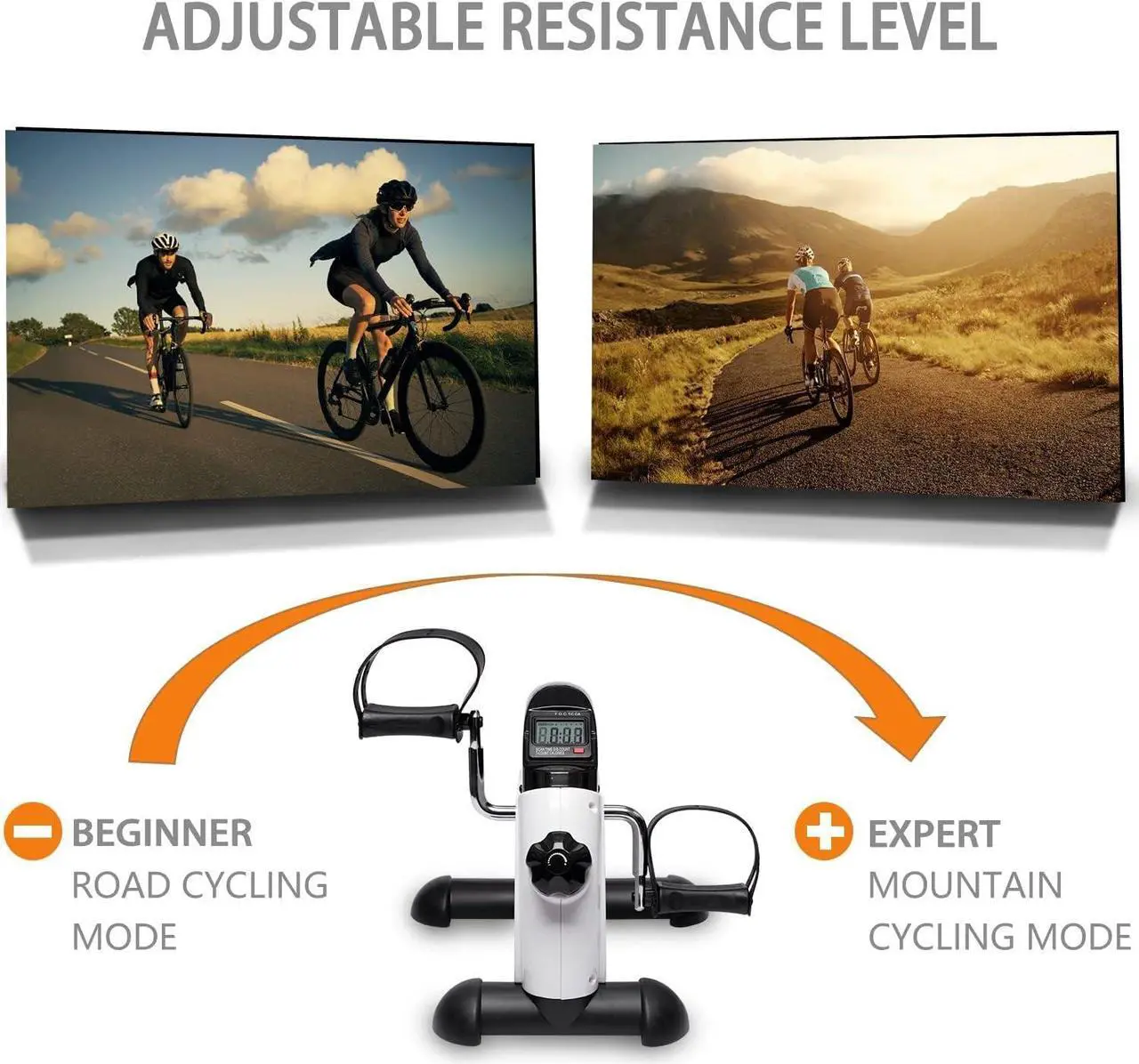 Alt view image 6 of 7 - Mini Exercise Bike TODO Pedal Exerciser Foot Peddler Portable Therapy Bicycle with Digital Monitor
