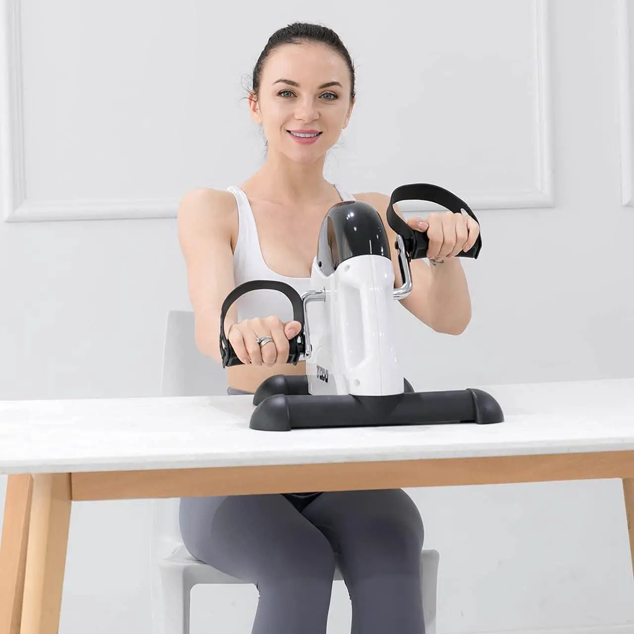 Alt view image 7 of 7 - Mini Exercise Bike TODO Pedal Exerciser Foot Peddler Portable Therapy Bicycle with Digital Monitor