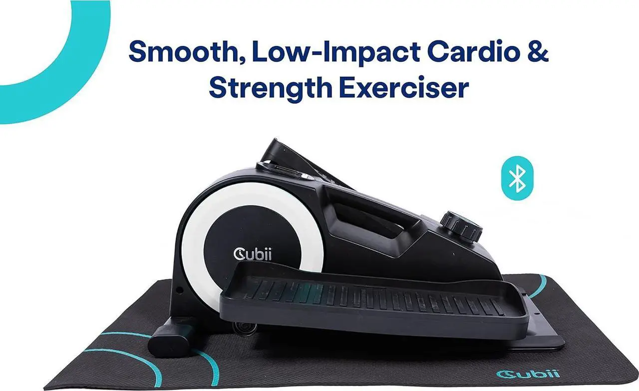 Alt view image 2 of 7 - Cubii JR1+ Under Desk Elliptical Bundle with Non Slip Mat - Pedal Exerciser with 8 Levels Adjustable Resistance, Portable, Workout Equipment for Home W/Bluetooth