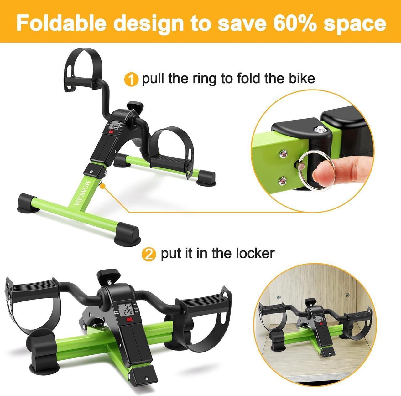 Alt view image 4 of 7 - Under Desk Bike Pedal Exerciser Mini Bike for Leg/Arm Pedal Exerciser Foldable Peddler with LCD Display for Home/Office
