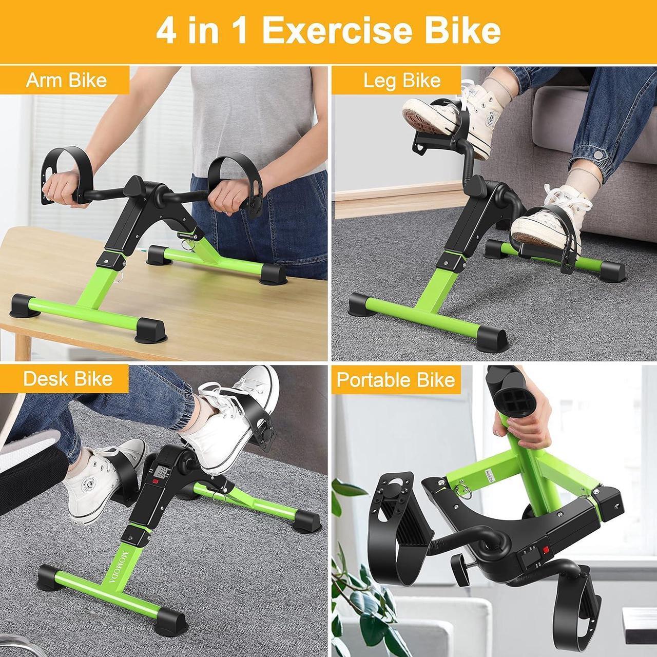 Alt view image 3 of 7 - Under Desk Bike Pedal Exerciser Mini Bike for Leg/Arm Pedal Exerciser Foldable Peddler with LCD Display for Home/Office