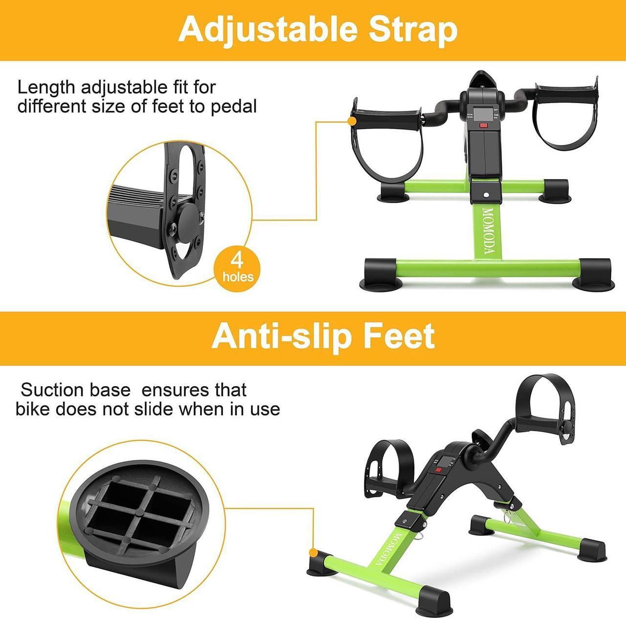 Alt view image 7 of 7 - Under Desk Bike Pedal Exerciser Mini Bike for Leg/Arm Pedal Exerciser Foldable Peddler with LCD Display for Home/Office
