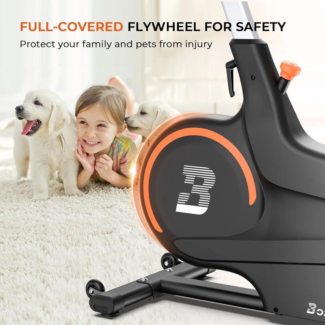 Alt view image 5 of 6 - Magnetic Exercise Bike with 2 Seats - Bonvork Silent Belt Drive Stationary Bikes for Home with 40 LB Heavy Flywheel, Indoor Cycling Bike, Cycle Bike for Home Gym Workout Bike Training