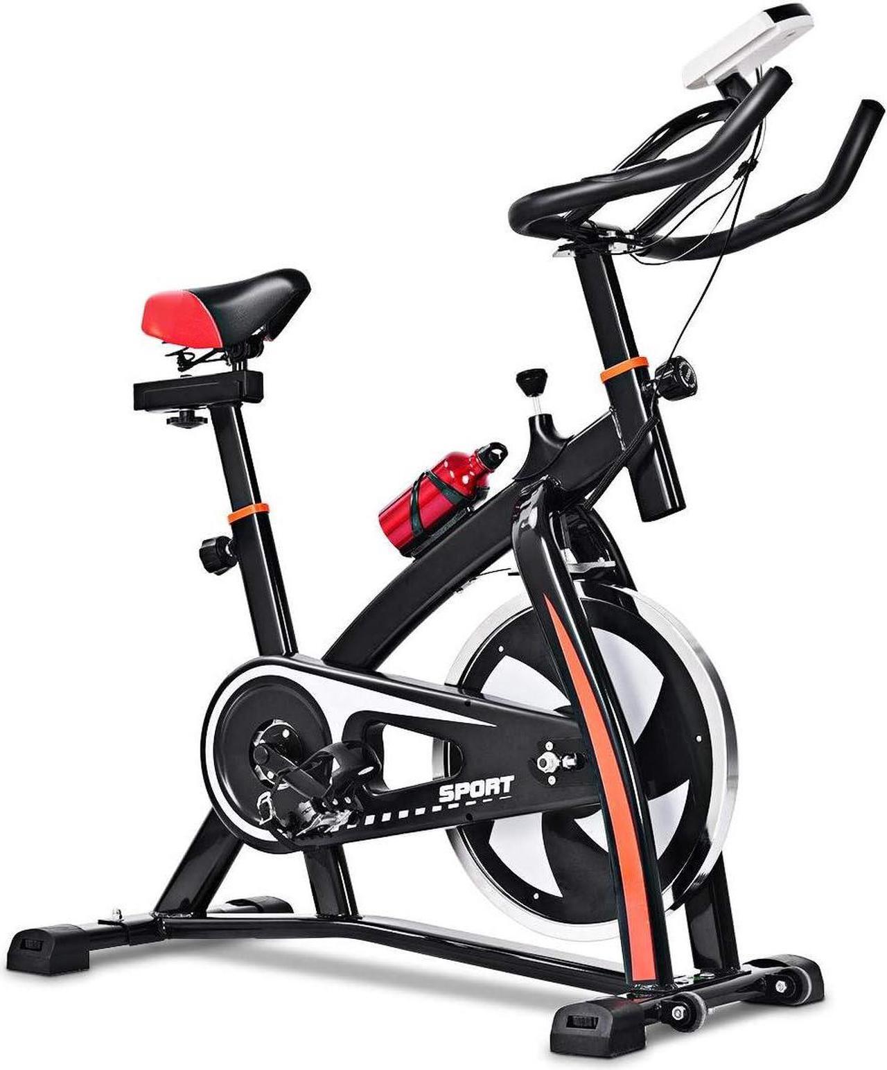 Main image of Goplus Adjustable Exercise Bike, Stationary bike, Indoor Cycle Bike, with Heart Rate Sensors, LCD Display, Professional Exercise Bike for Home and Gym Use