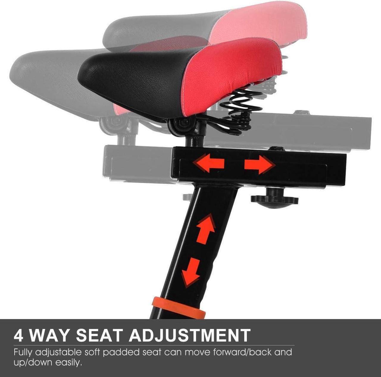 Alt view image 6 of 7 - Goplus Adjustable Exercise Bike, Stationary bike, Indoor Cycle Bike, with Heart Rate Sensors, LCD Display, Professional Exercise Bike for Home and Gym Use