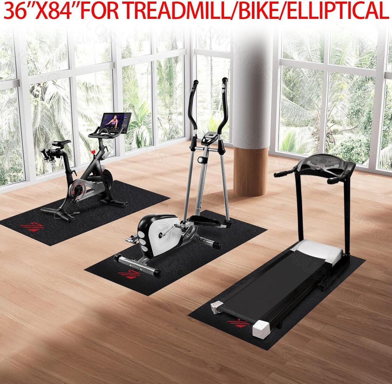 Alt view image 5 of 6 - BUCKLOS Treadmill Mat Compatible with Peloton Bike & Stationary Bike & Recumbent Bike - Upgrade Thickness 6mm Non Slip, for Bike Trainer Protect Hardwood Floor Concrete Carpet Exercise Equipment