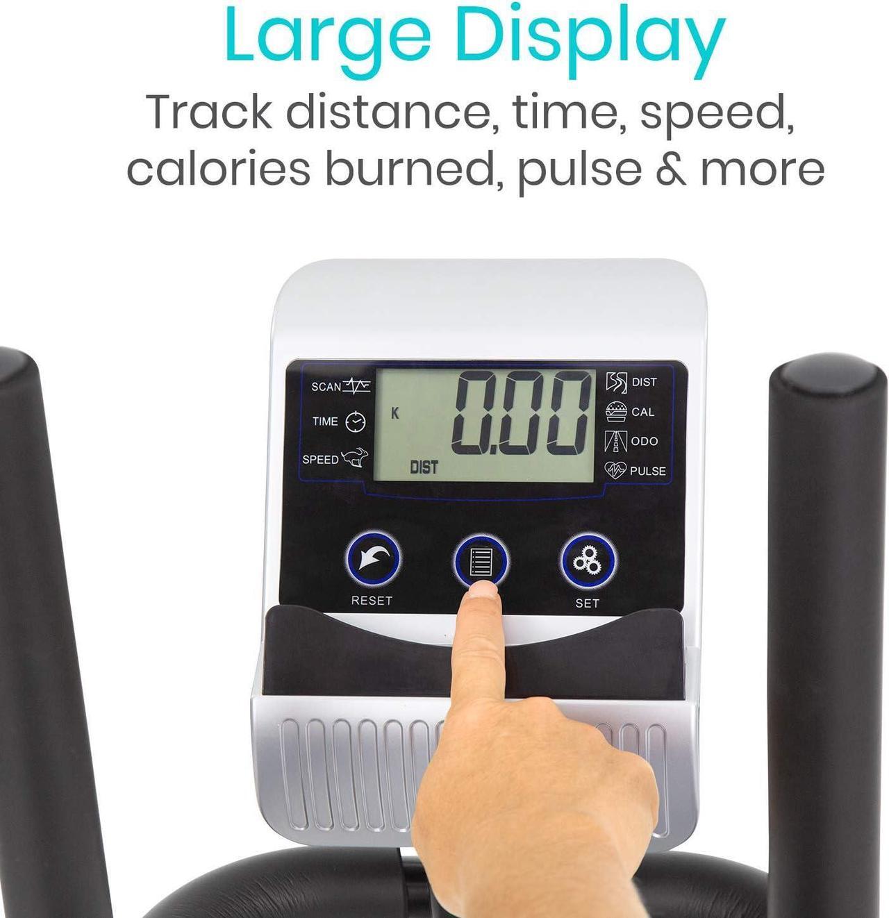 Alt view image 4 of 7 - Vive Recumbent Exercise Bike - Stationary Recumbent Exercise Cycle Device for Seniors, Adults, Men and Women - Indoor Fitness Equipment - at Home Cycling, Adjustable Resistances, Digital Display
