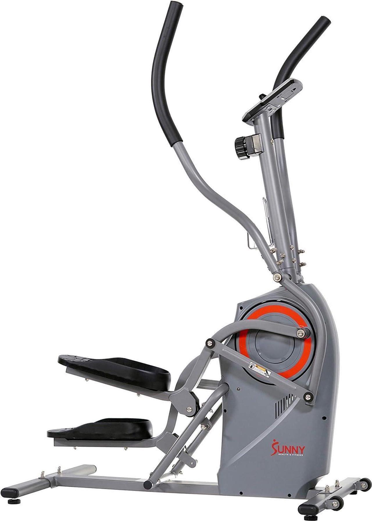 Alt view image 7 of 7 - Sunny Health & Fitness Cardio Climber Stepping Elliptical Exercise Machine for Home with 8 Levels of Magnetic Resistance, Performance Monitor, Full Body Workout