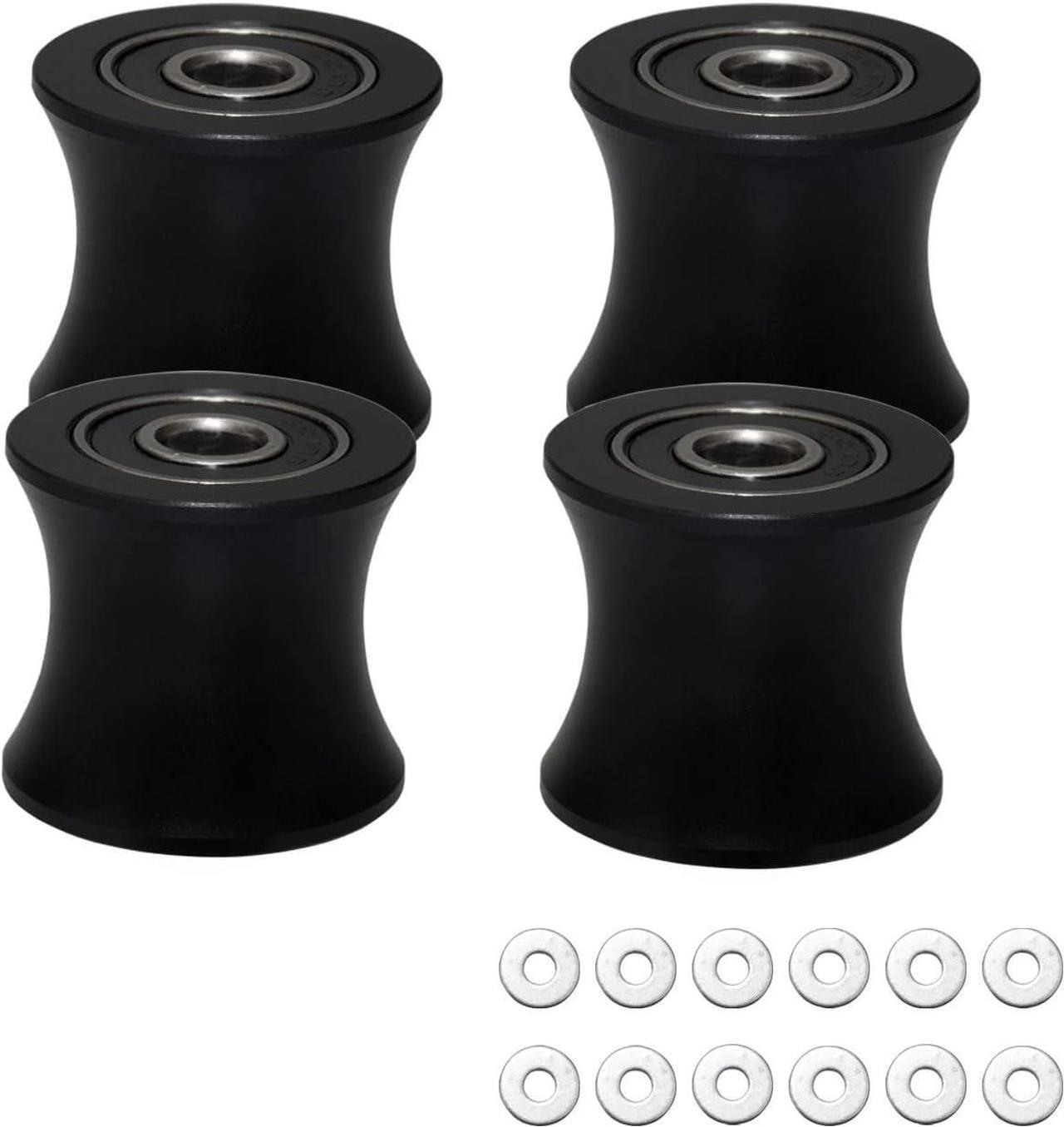 Alt view image 2 of 6 - FRECCU Total Gym Replacement Set of 4 Wheels/Rollers for Models DLX, DLX II, DLX III, Adv DLX, Pilates, Pilates Pro 2500, 3000, 4000570, 2000 Black